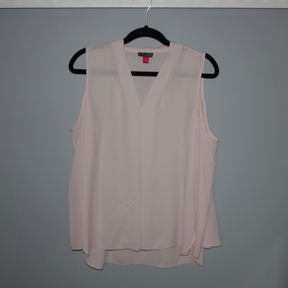 VinceCamuto Blush Cold Shoulder V-Neck Blouse